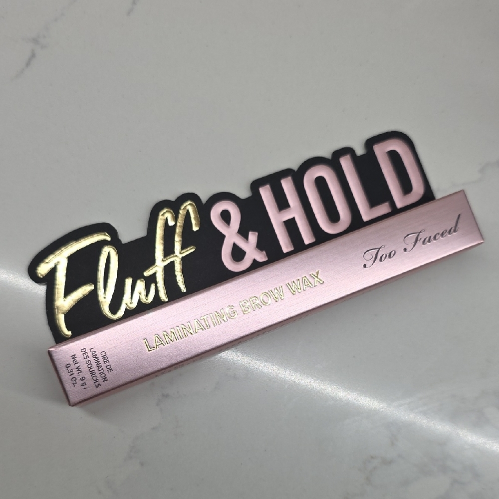 Too Faced Fluff & Hold Brow Wax in Pink and Black